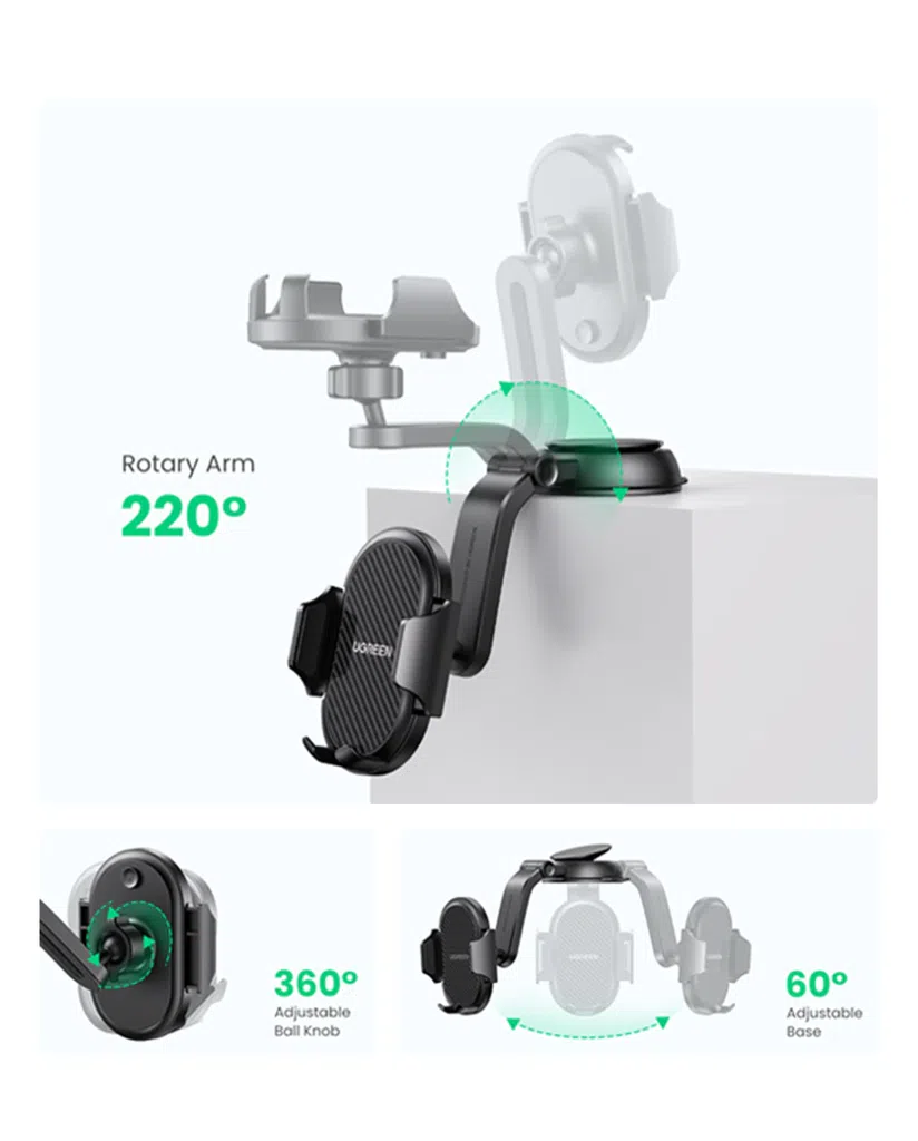 Ugreen Waterfall-shaped Suction Cup Phone Mount Black 20473