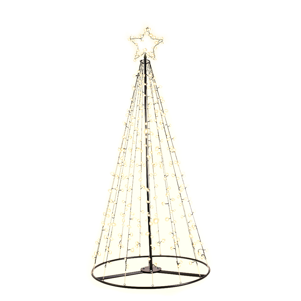 Jingle Jollys Christmas Tree 2.1m 264 Led Xmas Trees Solar Power Warm White