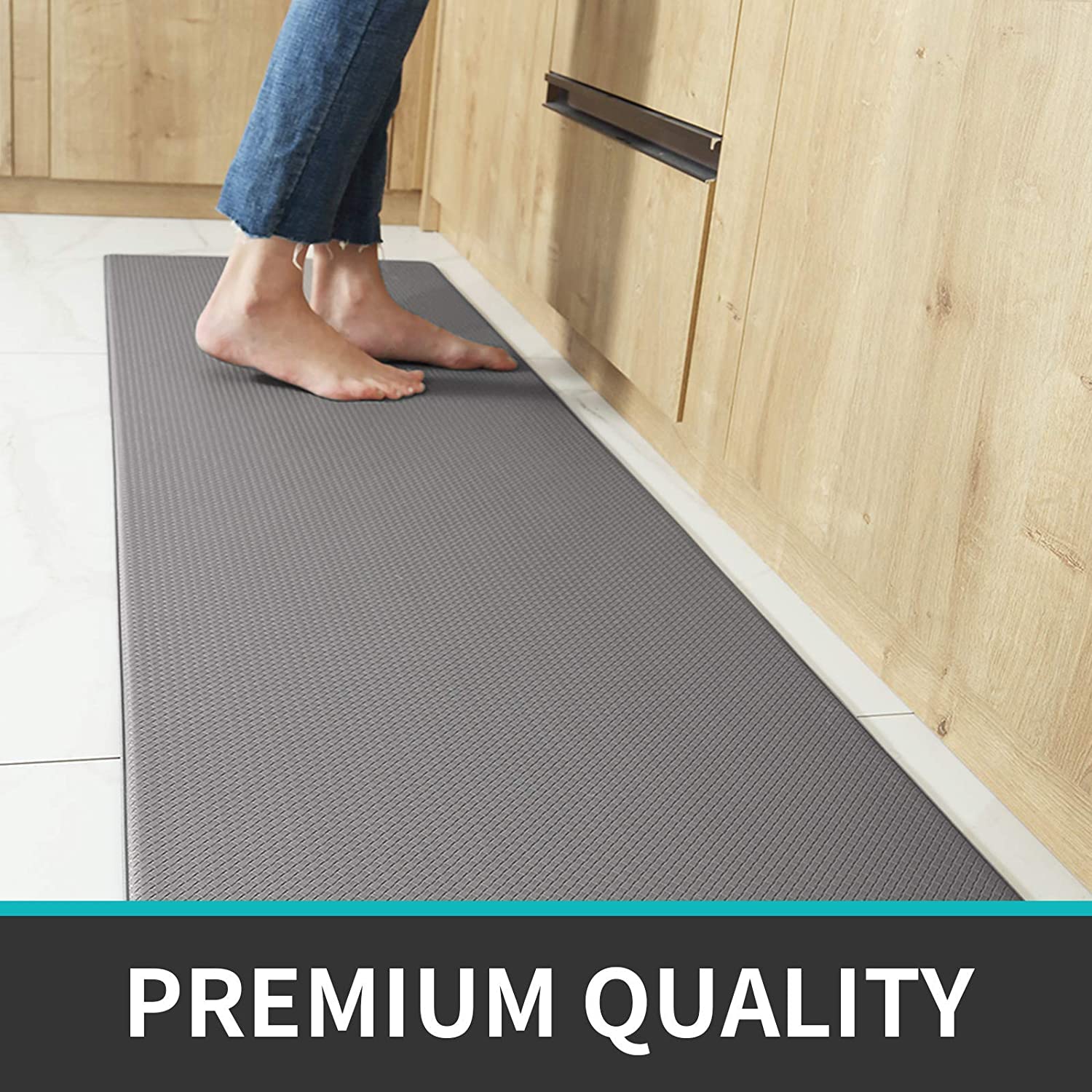 150cm Kitchen Anti-skid Anti Fatigue Pu Leather Floor Mat Kitchen Rug