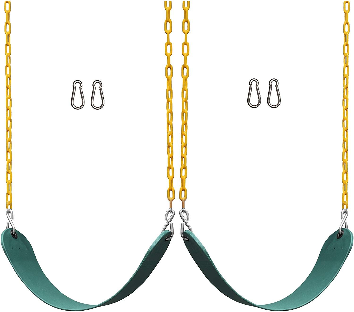 2 Pack Swings Seats Heavy Duty 66 Chain Plastic Coated Playground Swing