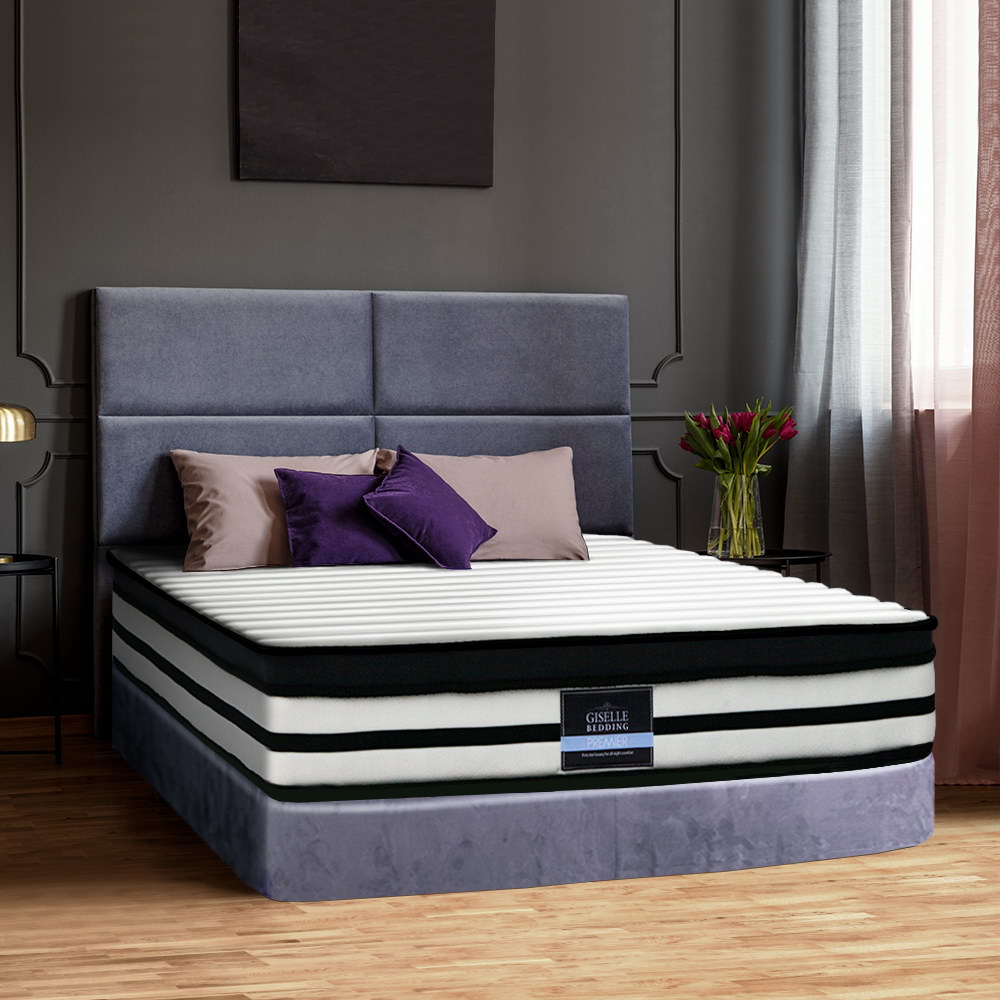 Giselle King Mattress Size Bed Euro Top 5 Zone Pocket Spring Plush Foam 27cm