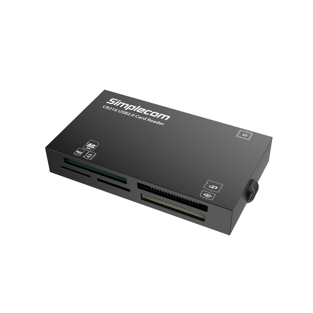 Simplecom Cr216 Usb 2.0 All in One Memory Card Reader 6 Slot for Ms M2 Cf Xd Micro Sd Hc Sdxc Black