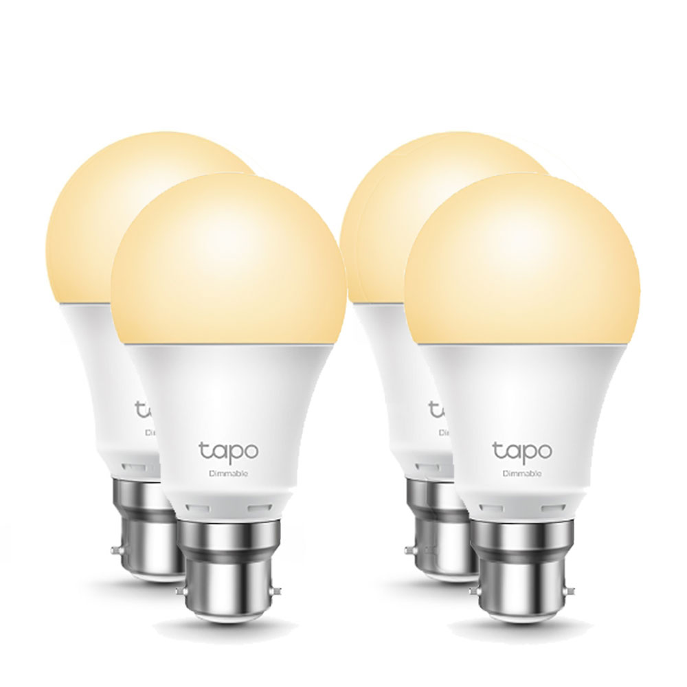 Tp-link Tapo L510b(4-pack) Smart Wi-fi Light Bulb Bayonet Fitting Dimmable No Hub Required Voice Control Schedule and Timer 2700k 8.7w 2.4 Ghz 802.1