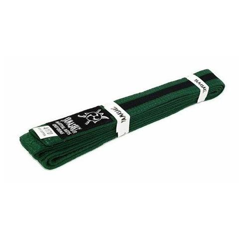 Yamasaki Coloured Martial Arts Belts With Black Stripe Green Black 2