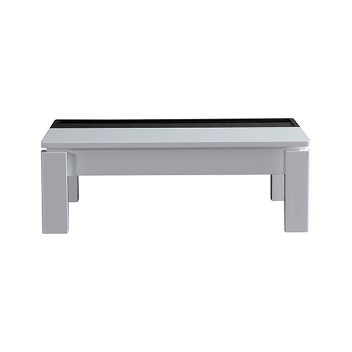 Coffee Table High Gloss Finish Lift Up Top Mdf Black and White Colour Interior Storage