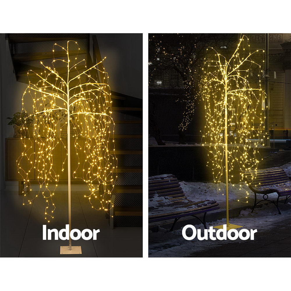Jingle Jollys Christmas Tree 2.1m 600 Led Trees With Lights Warm White
