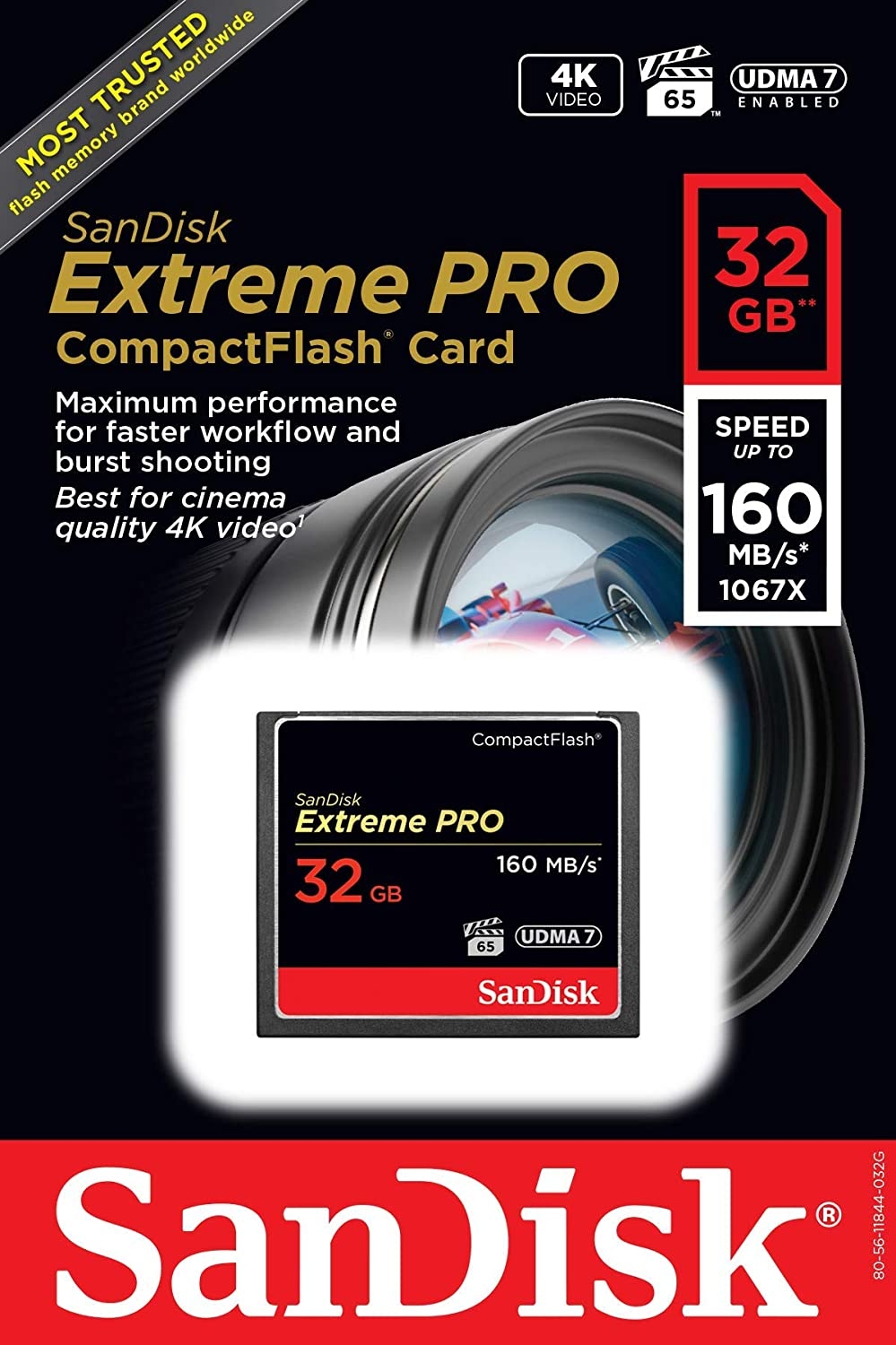 Sandisk Extreme Pro Cfxp 32gb Compactflash 160mb s (sdcfxps-032g)