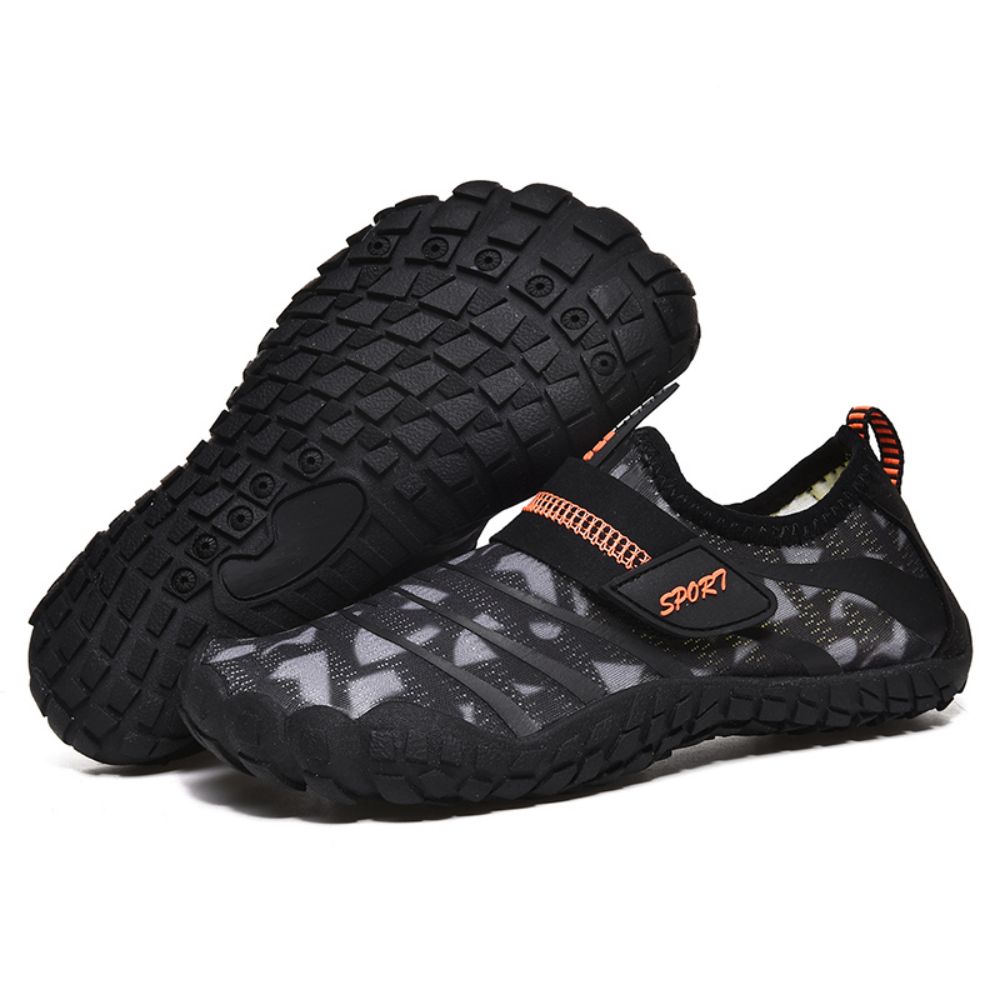 Kids Water Shoes Barefoot Quick Dry Aqua Sports Shoes Boys Girls (pattern Printed) - Black Size Bigkid Us4 = Eu36