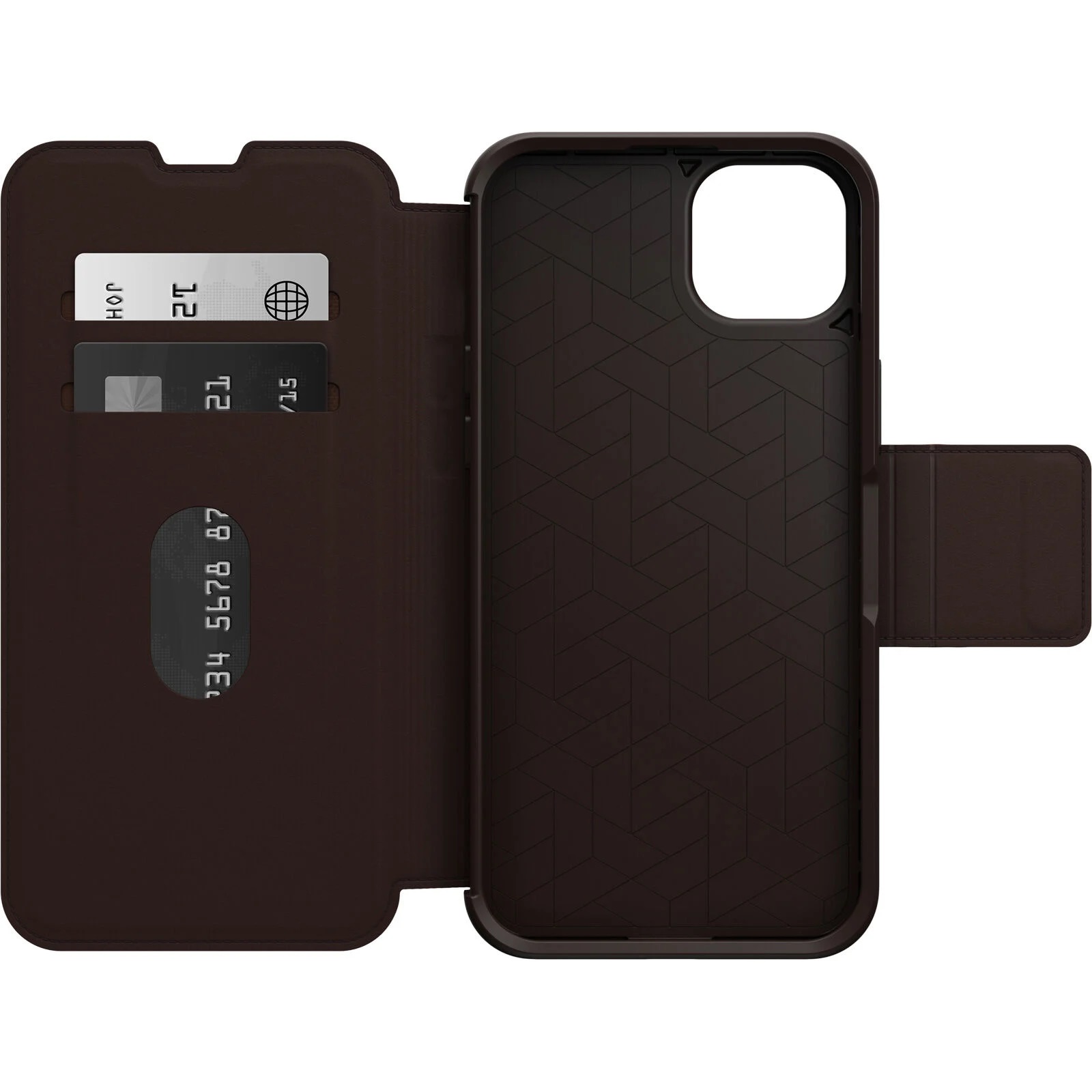 Otterbox Apple Iphone 14 Plus Strada Series Case - Espresso (brown) (77-88554) Wireless Charge Compatible Credit Card Storage