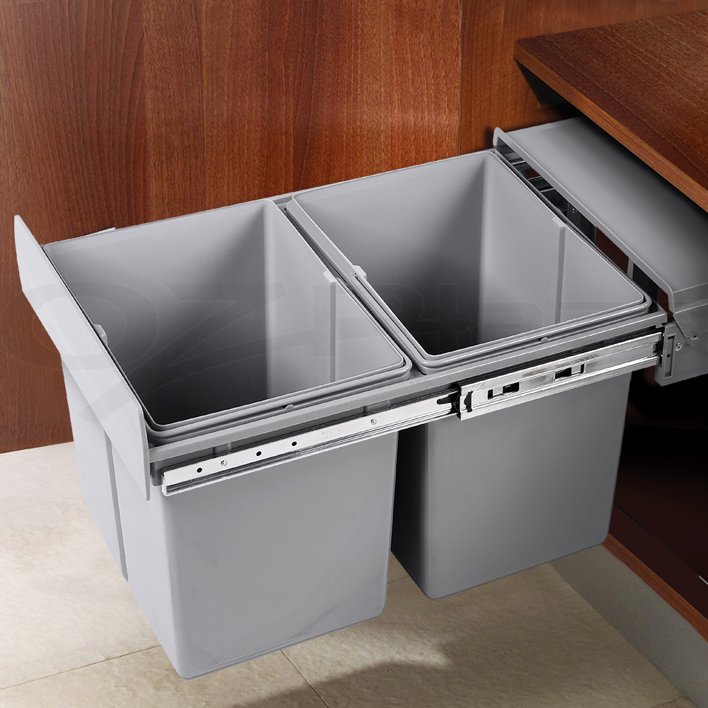 Cefito 2x15l Pull Out Bin - Grey