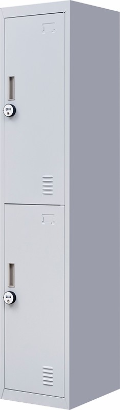 4-digit Combination Lock 2-door Vertical Locker for Office Gym Shed School Home Storage Grey