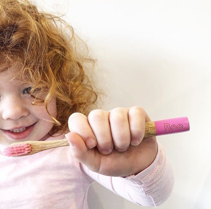Bamboo Kids Toothbrush 4 Pk Pink