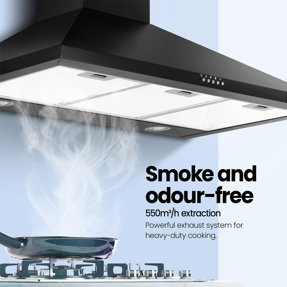 Comfee Rangehood 900mm Home Kitchen Wall Mount Canopy With 2 Pcs Filter Replacement