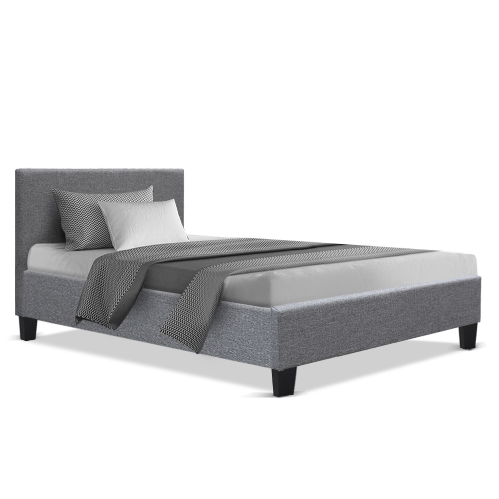 Artiss Neo Fabric Bed Frame Grey Single Qubyk USA