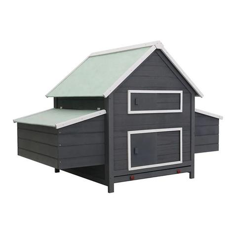 Chicken Coop 157x97x110 Cm Wood Grey and white 1 item