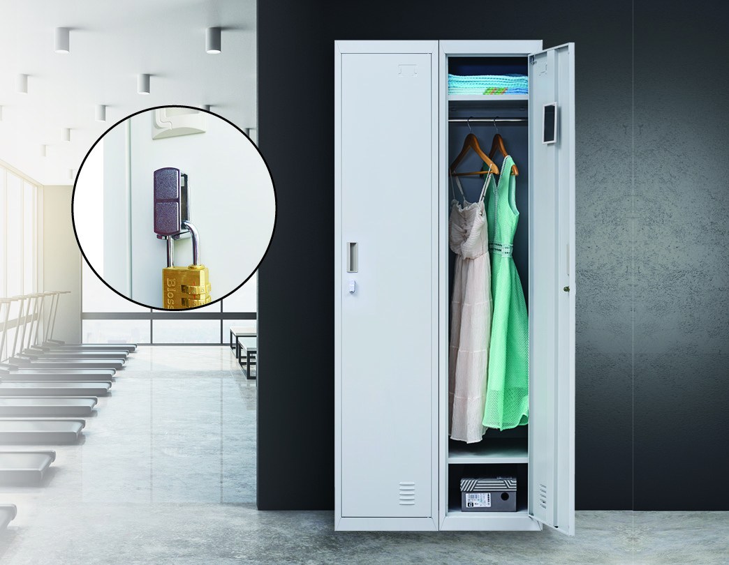 Padlock-operated Lock One-door Office Gym Shed Clothing Locker Cabinet Grey