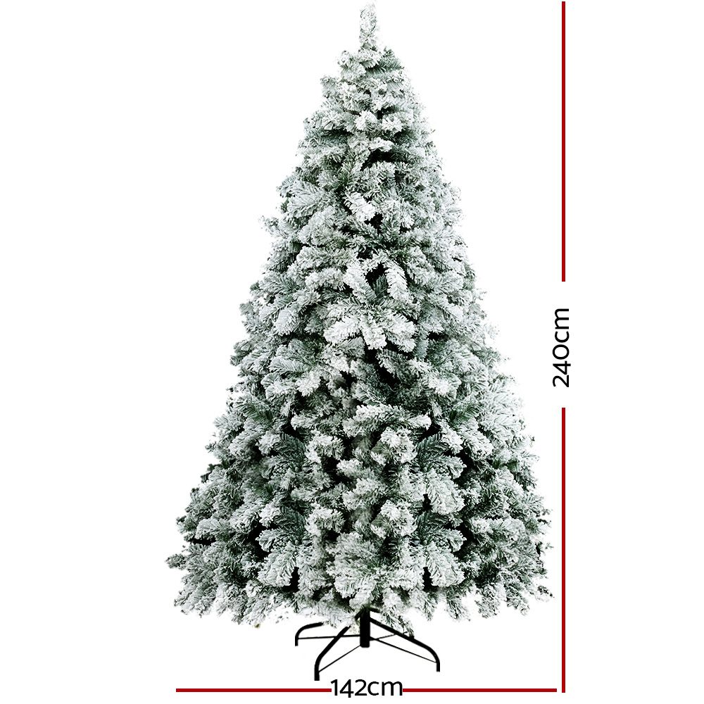 Jingle Jollys Christmas Tree 2.4m Xmas Trees Decorations Snowy 1291 Tips