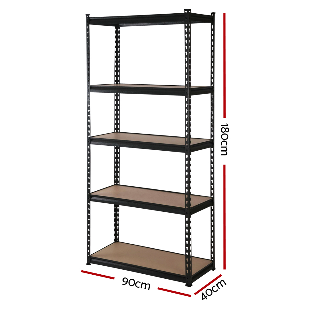 Giantz 4x1.8m Garage Shelving Warehouse Rack Storage Shelves Pallet Racking Black
