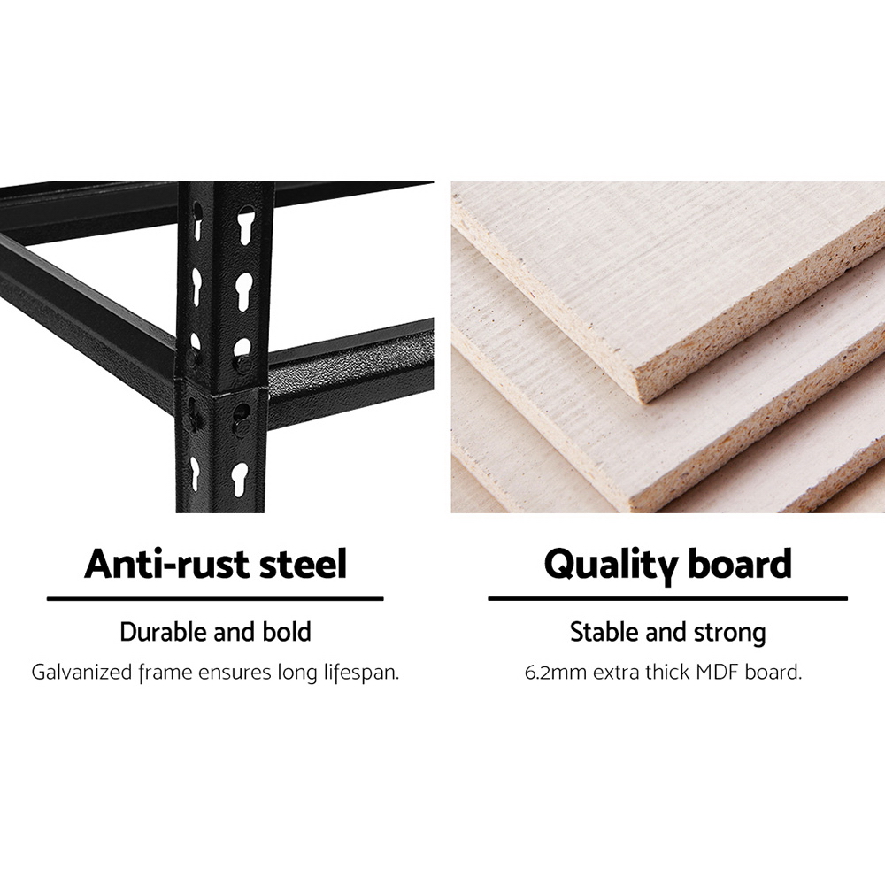 Giantz 4x1.8m Garage Shelving Warehouse Rack Storage Shelves Pallet Racking Black