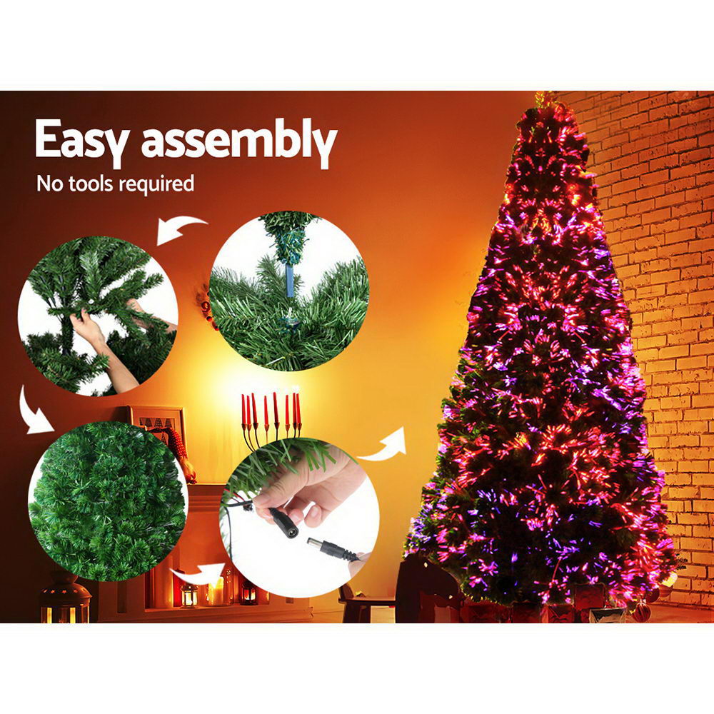 Jingle Jollys Christmas Tree 2.1m Led Xmas Trees Optic Fibre Multi Colour