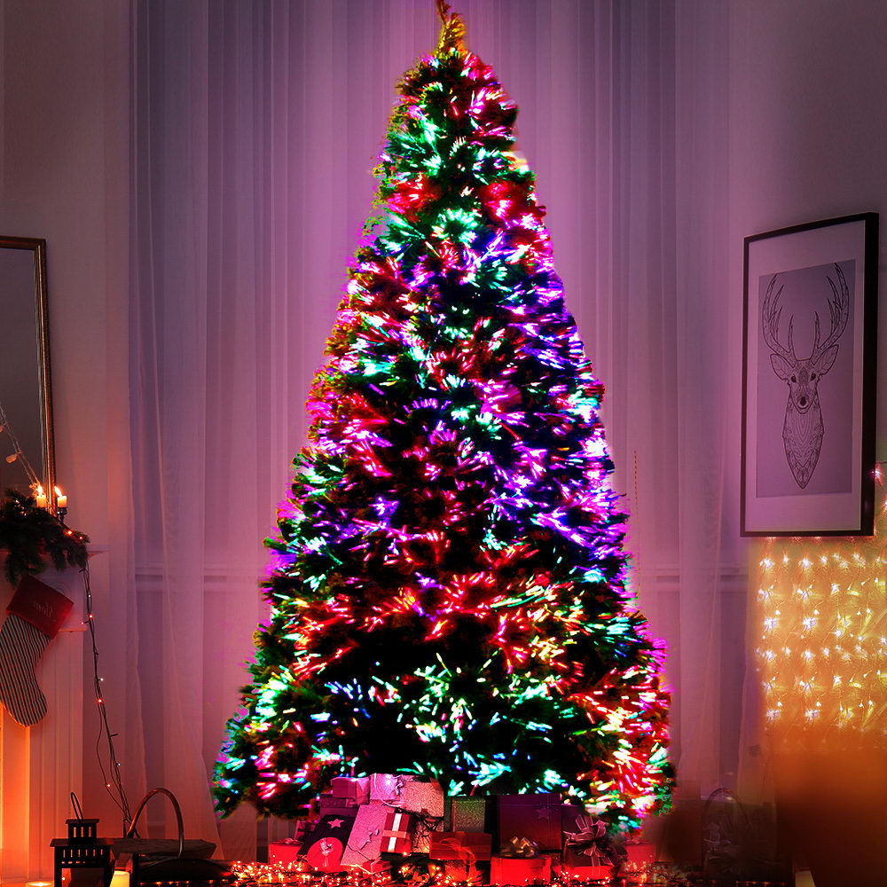 Jingle Jollys Christmas Tree 2.1m Led Xmas Trees Optic Fibre Multi Colour