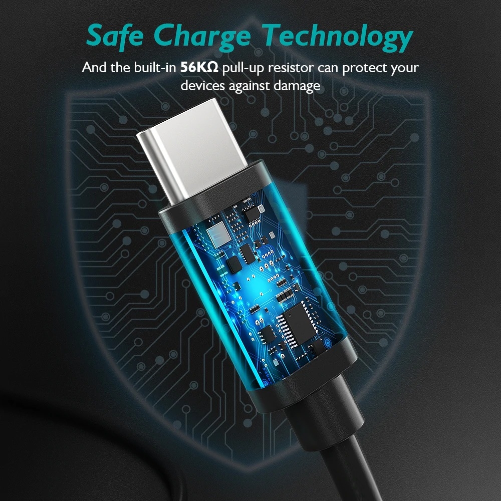 Choetech Ac0001 Usb-a to Usb-c Charge and Sync Cable 0.5m Black