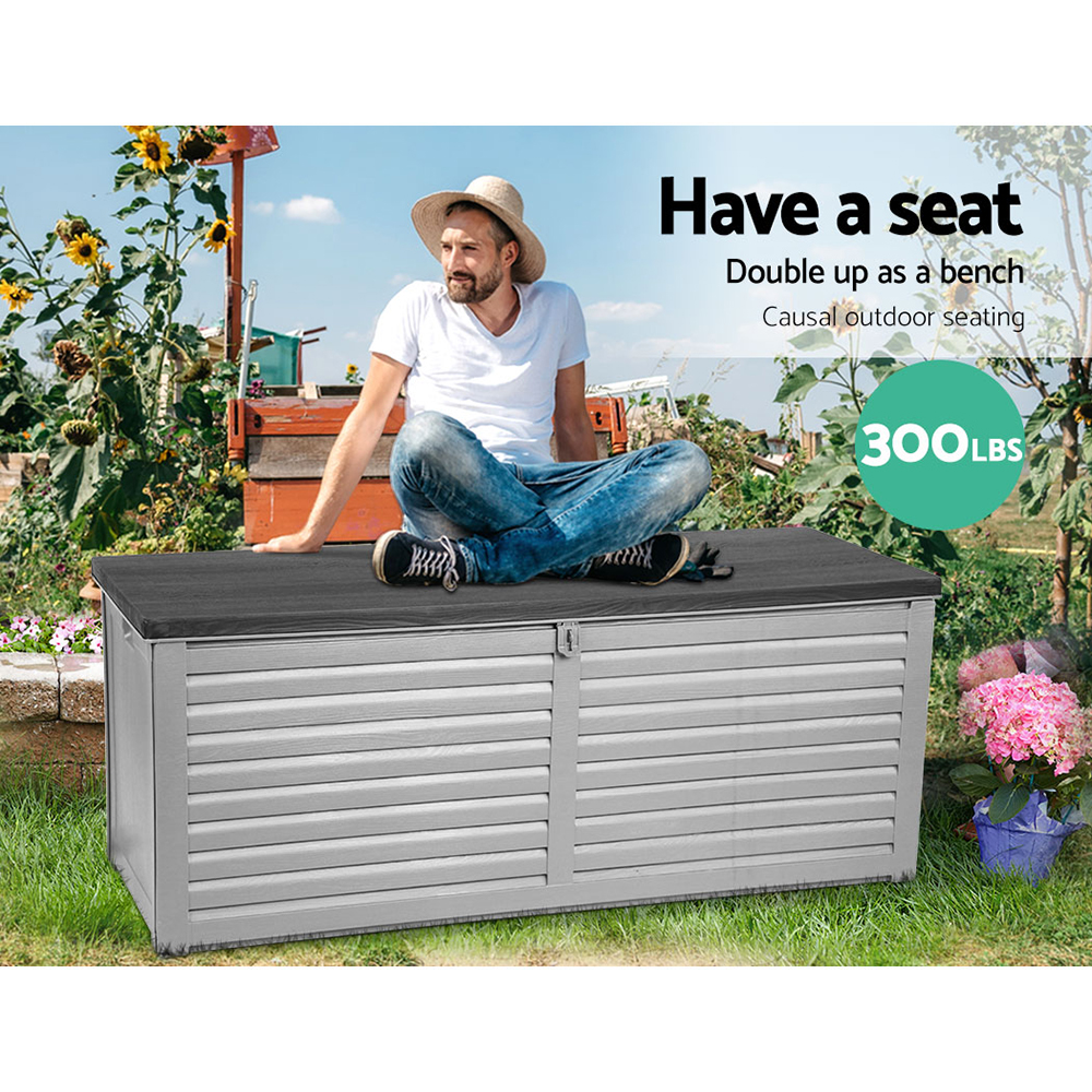 Gardeon Outdoor Storage Box Bench Seat 390l