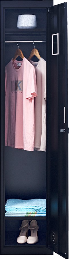 Padlock-operated Lock One-door Office Gym Shed Clothing Locker Cabinet Black