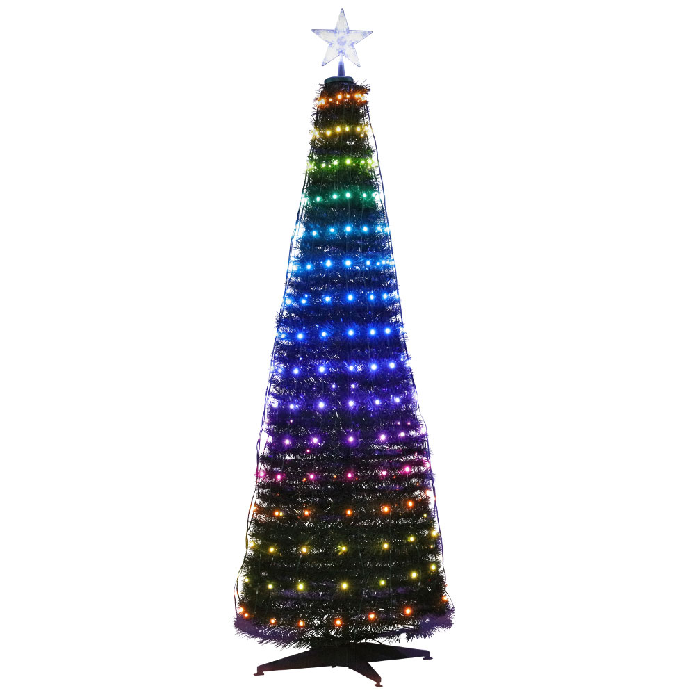 Jingle Jollys Christmas Tree 1.8m 298 Led Xmas Multi Colour Lights Optic Fibre