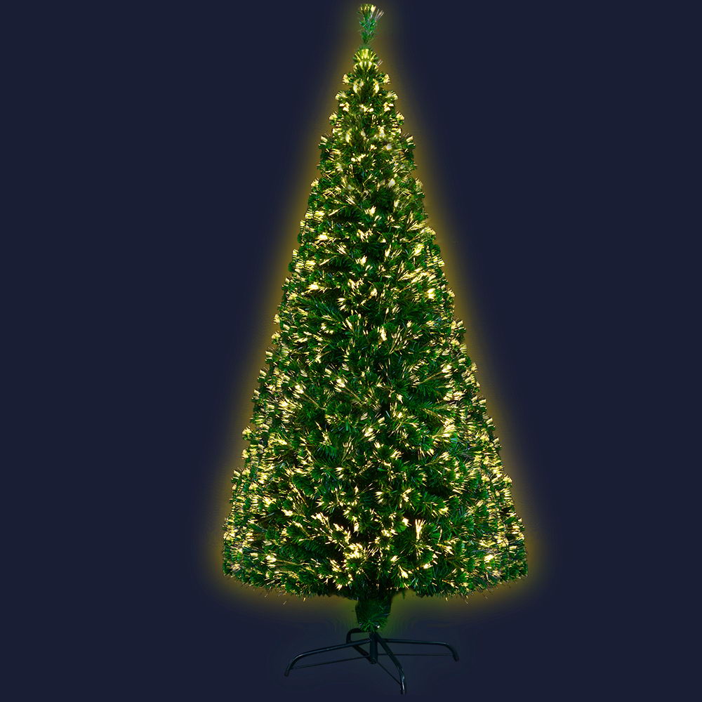 Jingle Jollys Christmas Tree 2.1m Led Xmas Trees Optic Fibre Warm White