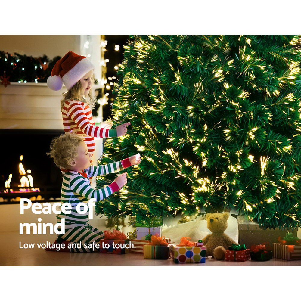 Jingle Jollys Christmas Tree 2.1m Led Xmas Trees Optic Fibre Warm White