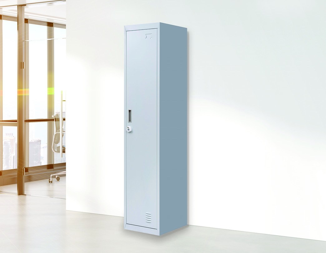 3-digit Combination Lock One-door Office Gym Shed Clothing Locker Cabinet Grey