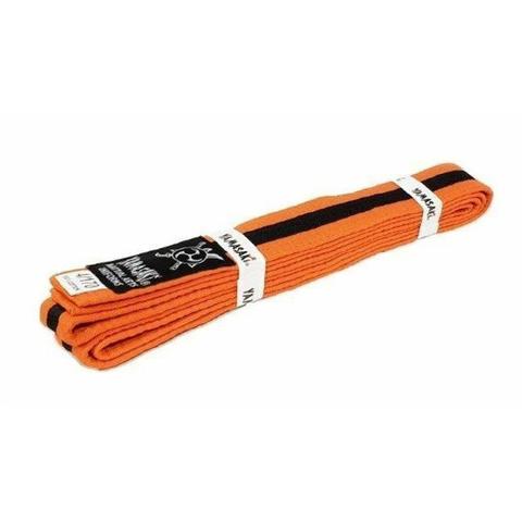 Yamasaki Coloured Martial Arts Belts With Black Stripe Orange Black 6