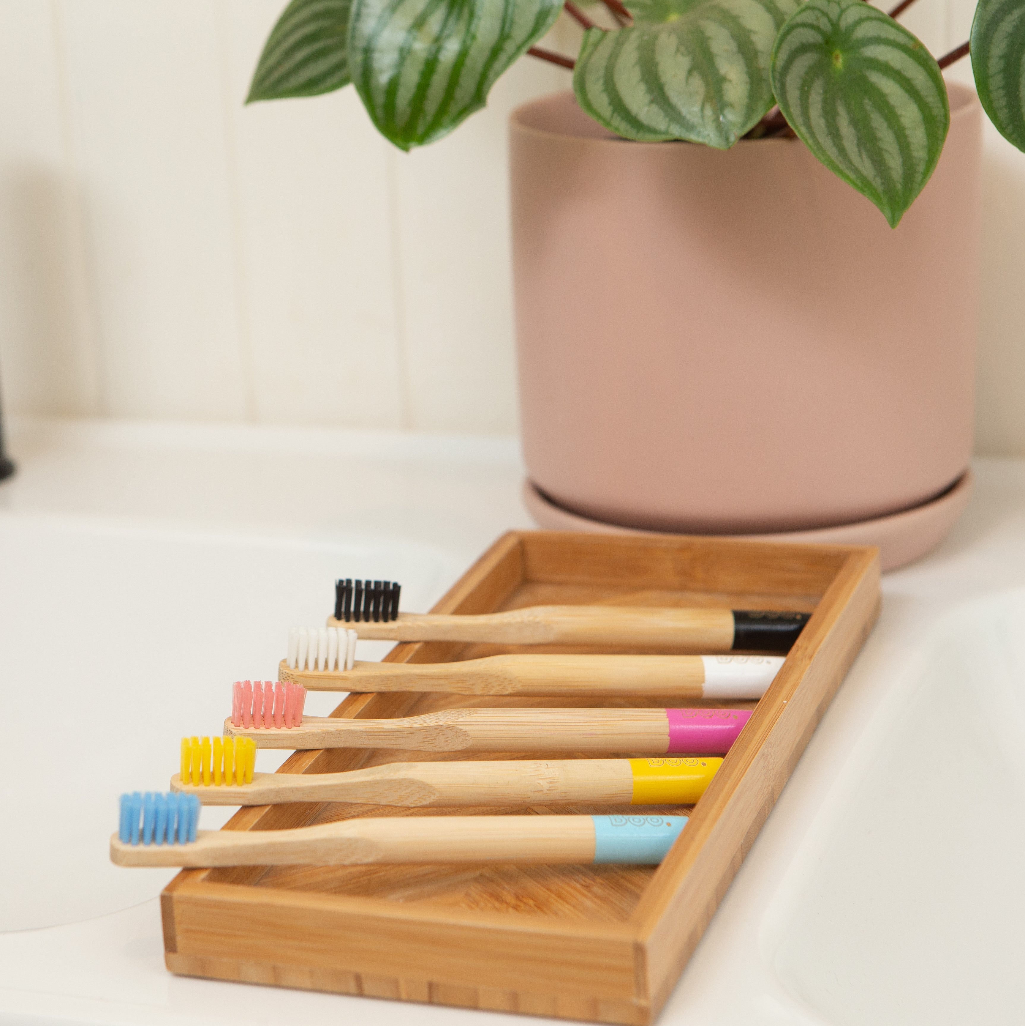 Bamboo Kids Toothbrush 4 Pk White