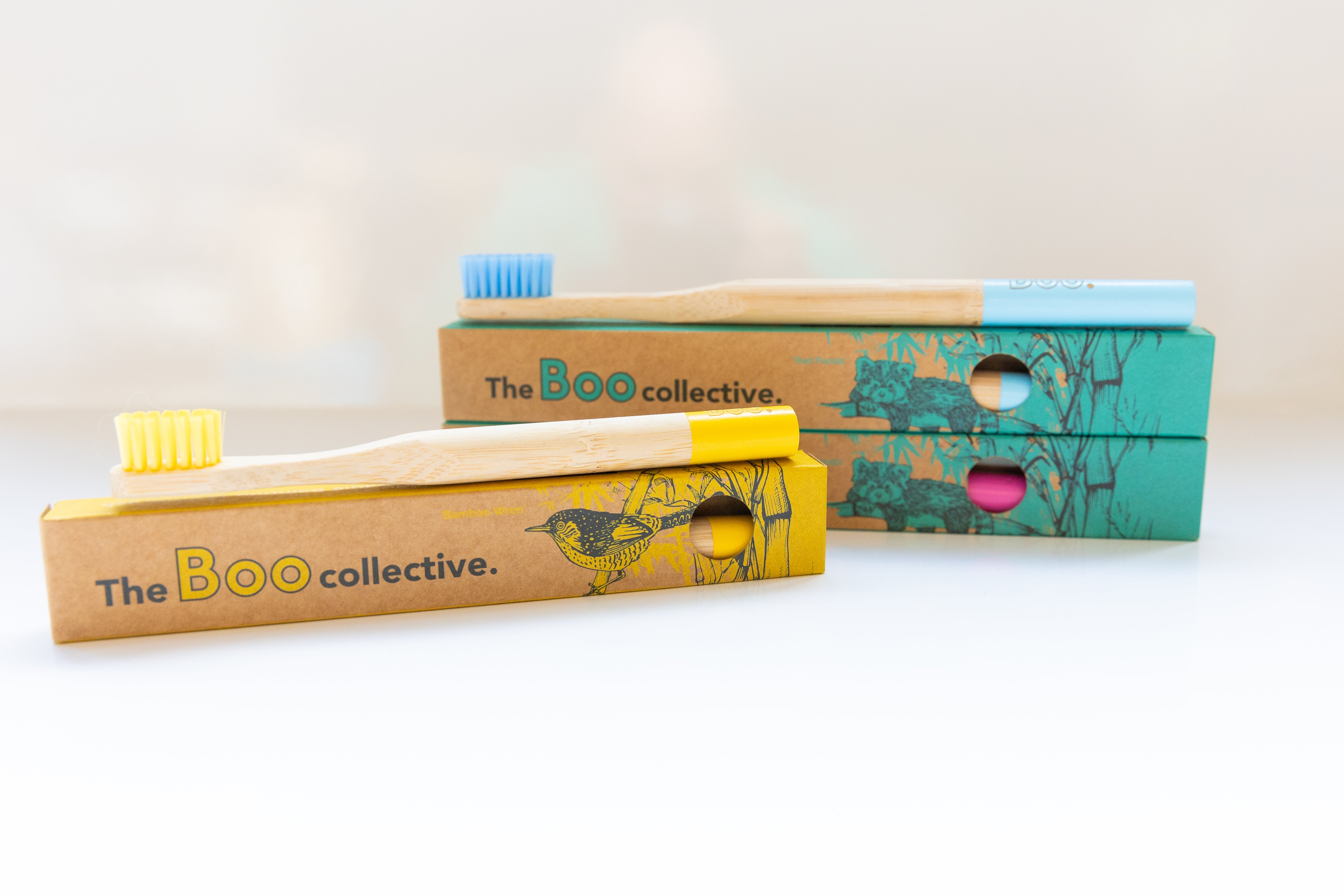 Bamboo Kids Toothbrush 4 Pk White