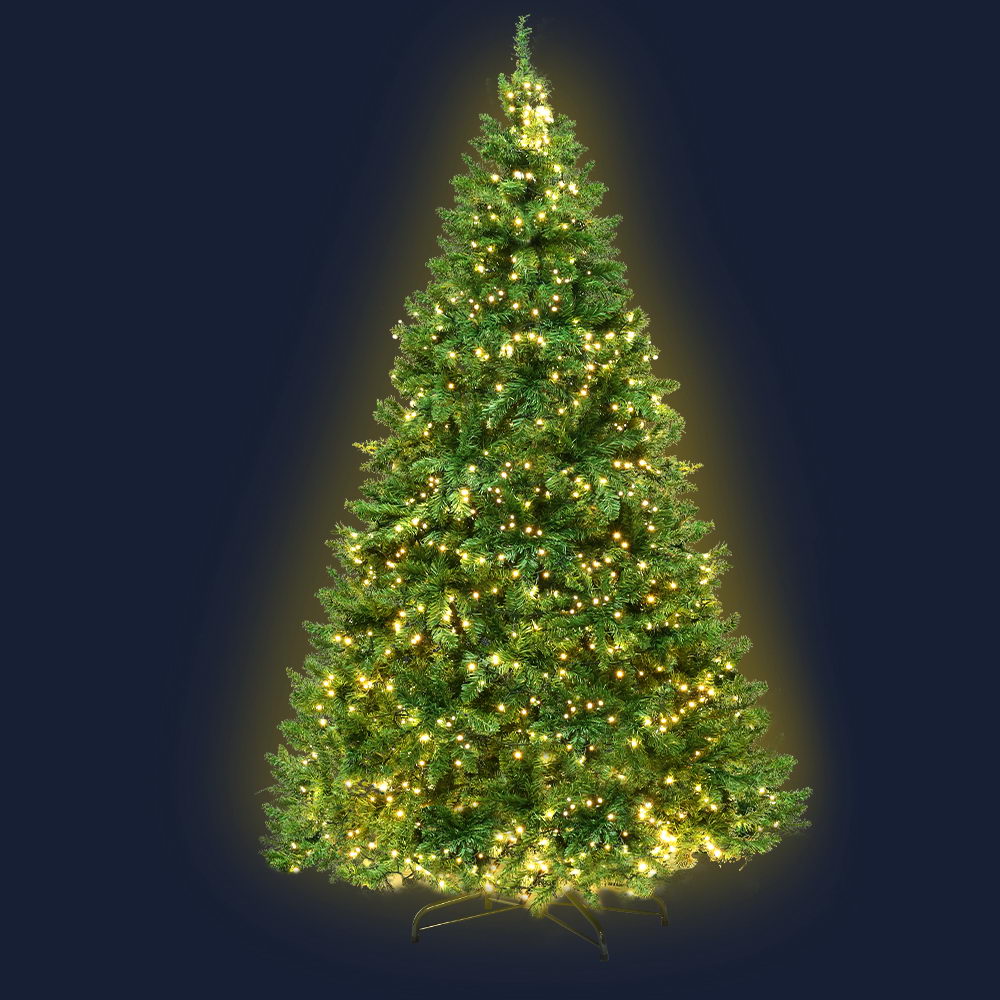Jingle Jollys Christmas Tree 2.1m With 1134 Led Lights Warm White Green