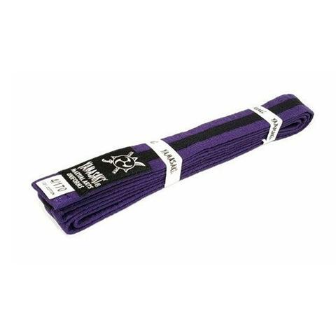 Yamasaki Coloured Martial Arts Belts With Black Stripe Purple Black 2