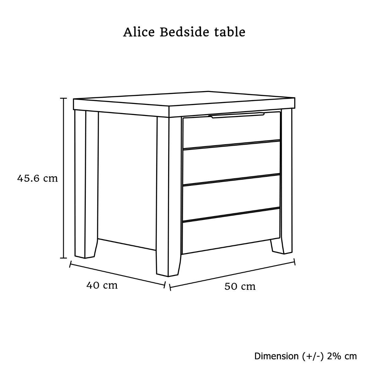 Alice Bedside Table White Ash
