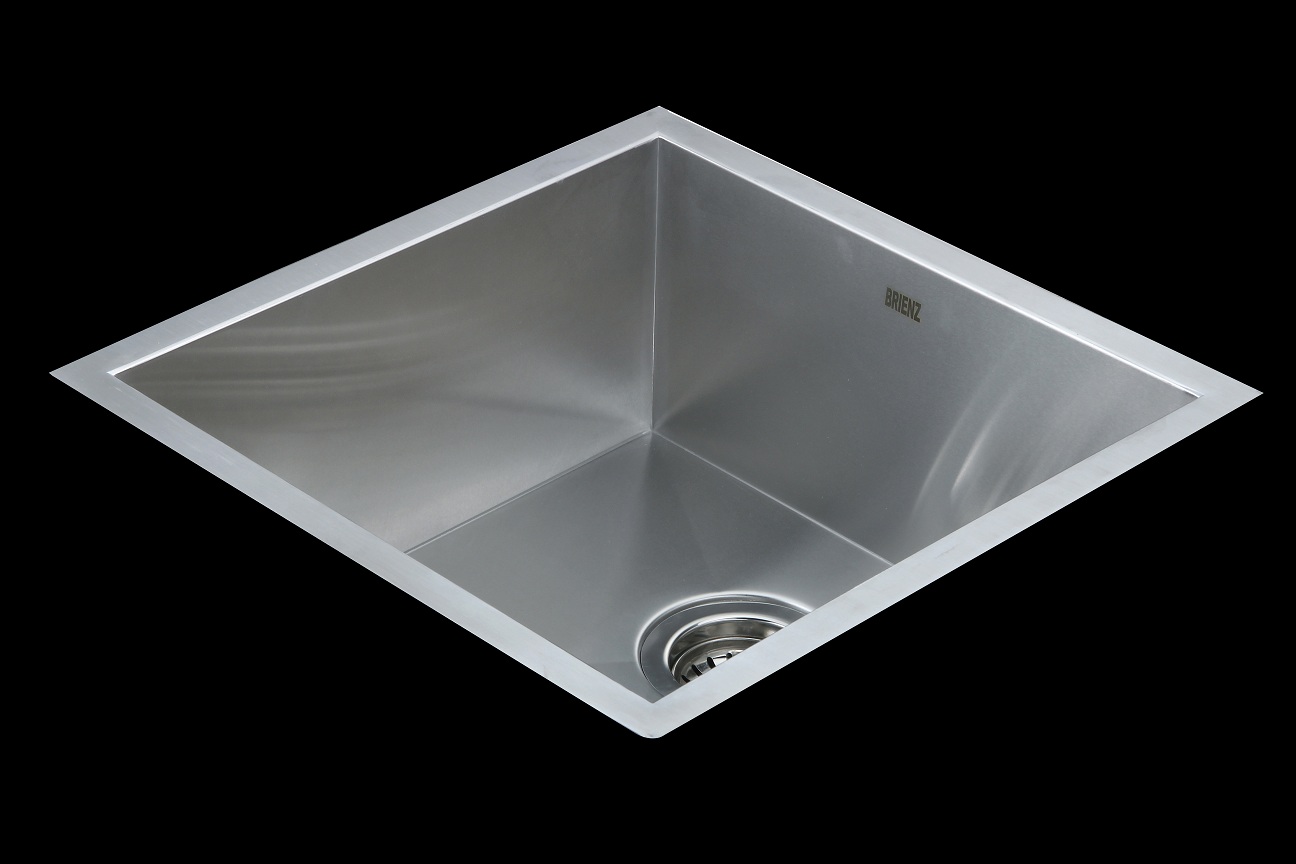 440x440mm Handmade Stainless Steel Undermount Topmount Kitchen Laundry Sink With Waste