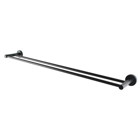 Euro Pin Lever Round Black Double Towel Rack Rail 790 Mm 1 item