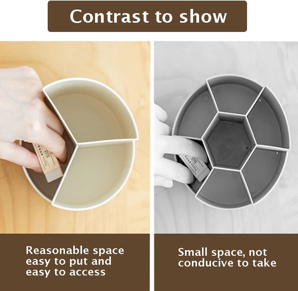 360 Degree Rotating Multi-functional Pen Holder With 3 Separate Layer for Office Desk Organiser (white)