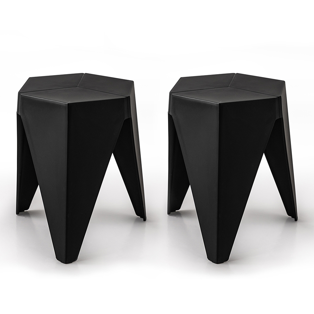 Artissin Set of 2 Puzzle Stool Plastic Stacking Stools Chair Outdoor Indoor Kitchen Dining