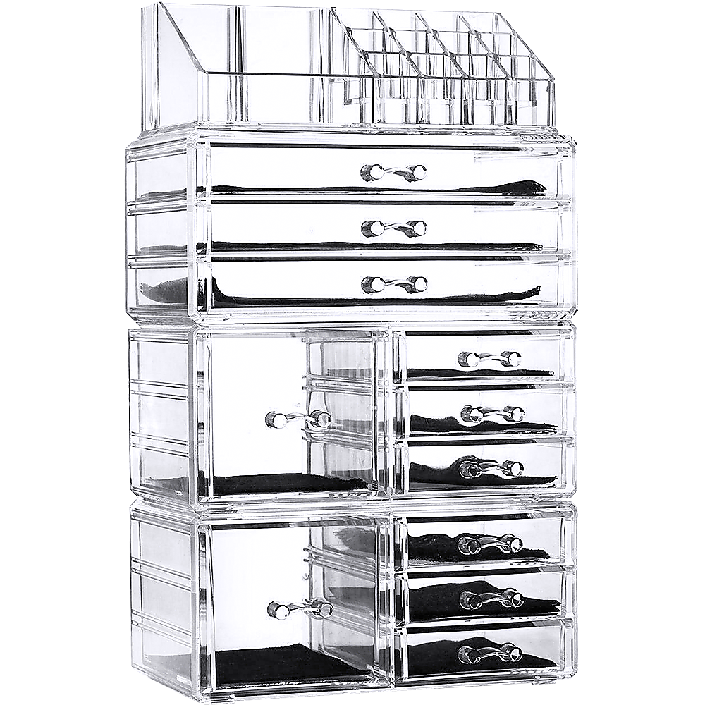 11 Drawers Clear Acrylic Tower Organiser Cosmetic Jewellery Luxury Storage Cabinet