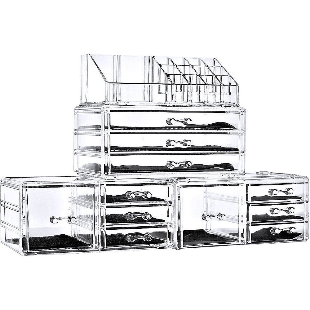 11 Drawers Clear Acrylic Tower Organiser Cosmetic Jewellery Luxury Storage Cabinet