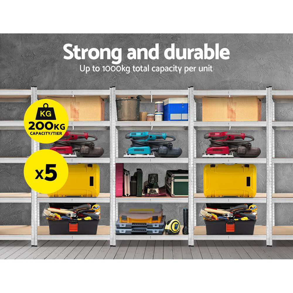 Giants 5x1.8m Warehouse Shelving Rack Racking Garage Metal Storage Shelves