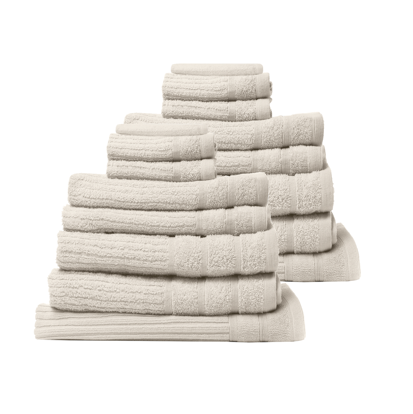 Royal Comfort 16 Piece Egyptian Cotton Eden Towel Set 600gsm Luxurious Absorbent - Beige