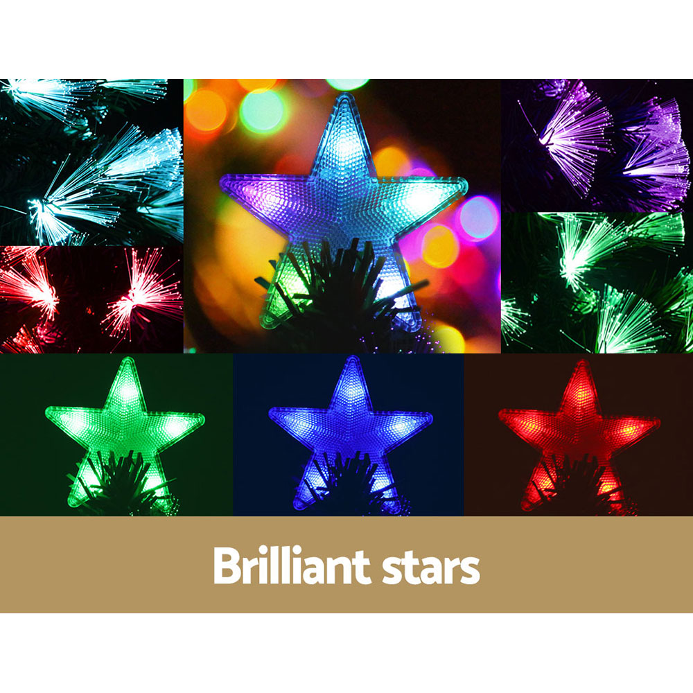 Jingle Jollys Christmas Tree 1.8m 6ft Led Xmas Multi Colour Lights Optic Fibre