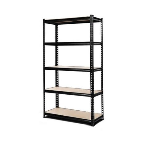 5 Shelves Steel Warehouse Shelving Racking Garage Storage Rack Black 1 item