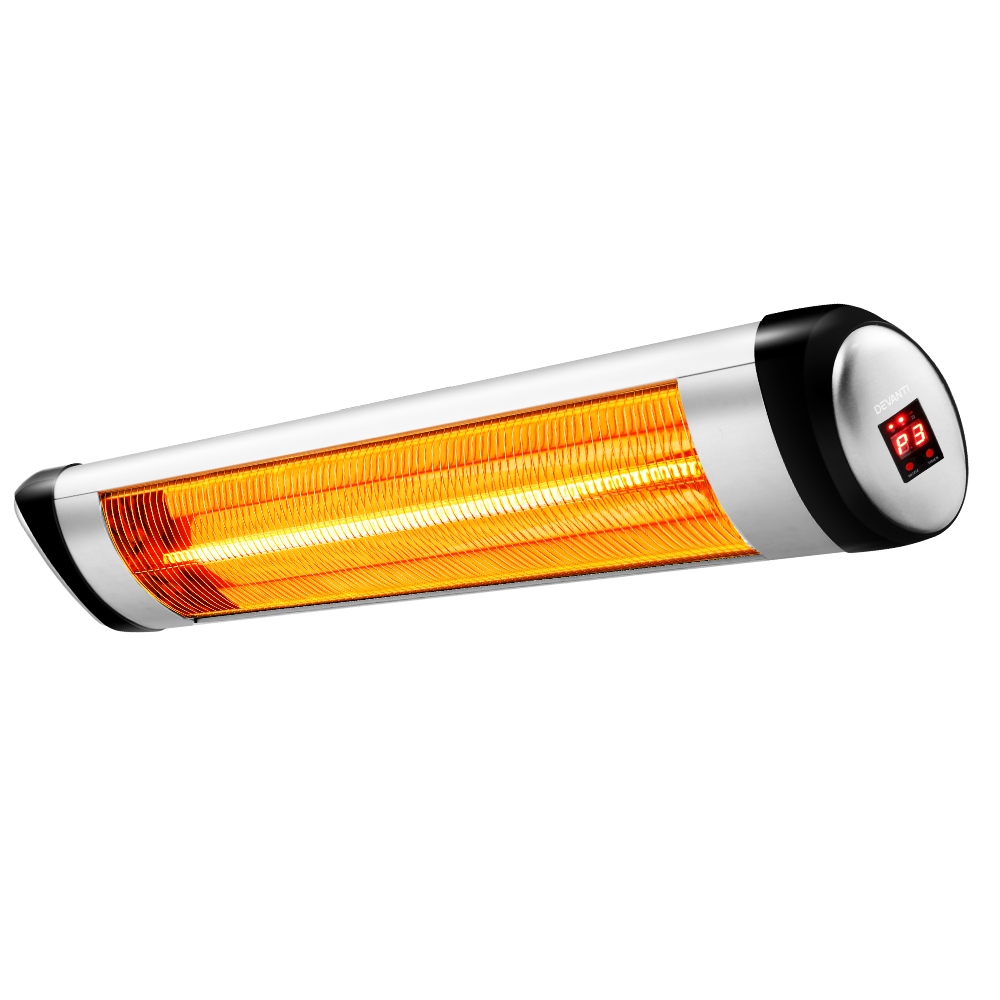 Devanti Electric Infrared Patio Heater Radiant Strip Indoor Outdoor Heaters Remote Control 1500w