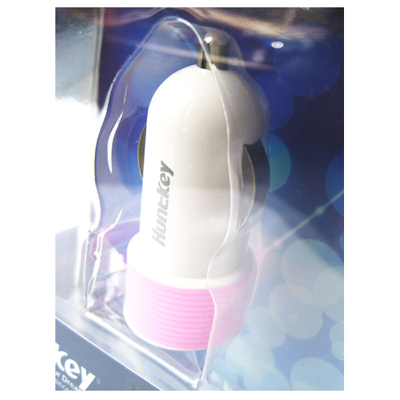 Huntkey Compact Car Charger for Ipad and Smart Phone 5v 2.1a With Mfi Cable - Pink (hkb01005021-0b)